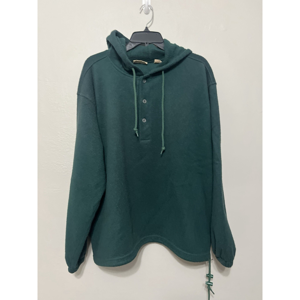 VTG Northwest Territory Sweatshirt Hoodie Mens Medium Forest Green Henley Hiking